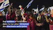 Des manifestants israéliens à Tel Aviv appellent à des élections anticipées