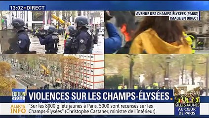 Gilets jaunes - heurts sur les Champs Elysées.
