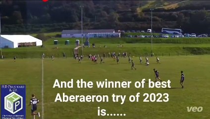Geth Jenkins wins Aberaeron RFC's try of the season 2023