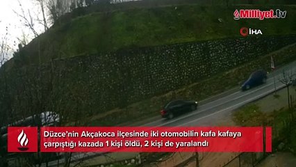 Düzce'de İki otomobil kafa kafaya çarpıştı: 1 ölü, 2 yaralı