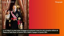 Letizia d'Espagne : Jupe fendue et cape XXL en fourrure , son premier look de 2024 impressionne devant Leonor en militaire