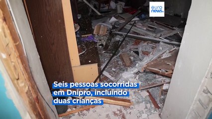 Vários edifícios danificados após ataque de drones russos em Dnipro