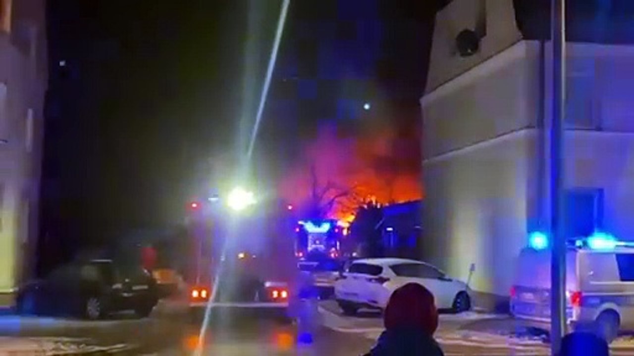 Pożar przy ulicy Piłsudskiego w Słupsku