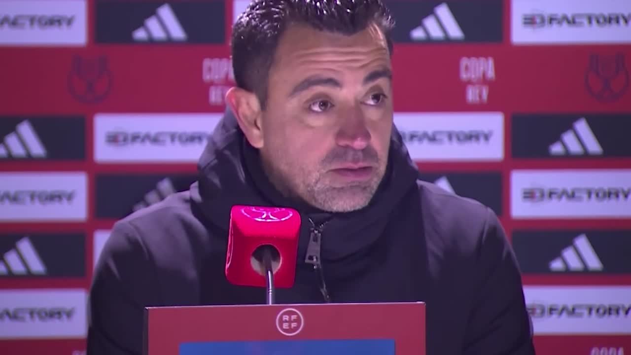 Rueda de prensa de Xavi tras el Barbastro - Barcelona de Copa del Rey