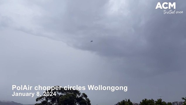 PolAir helicopter circles Wollongong | January 8, 2024 | Illawarra Mercury