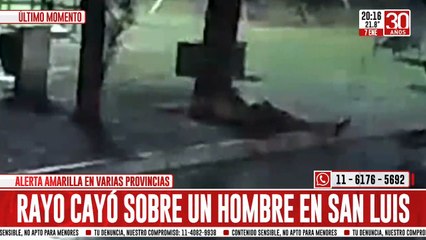 Video impactante: le cayó un rayo y quedó internado