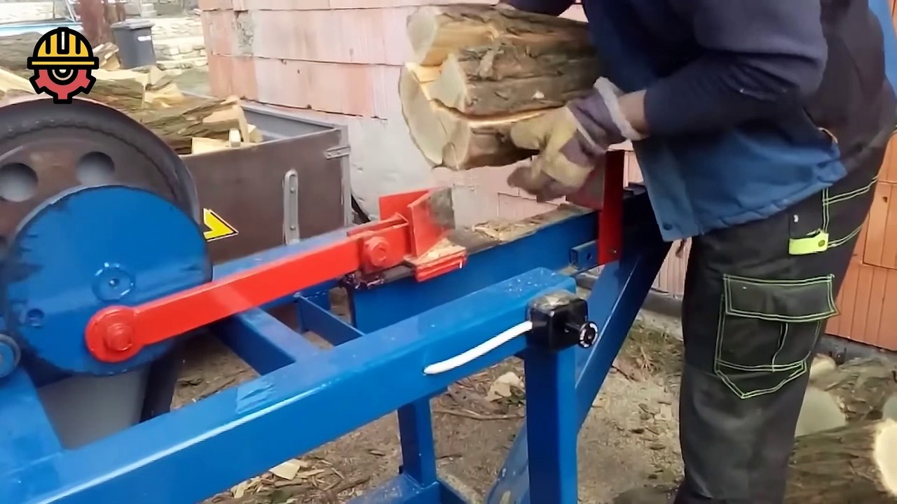 Dangerous Homemade Firewood Processing Machines Working, Fastest Powerful Wood Splitting Machine