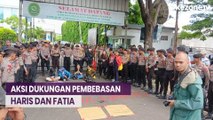 Ratusan Aktivis Gelar Aksi Dukung Pembebasan Haris dan Fatia saat Sidang Vonis