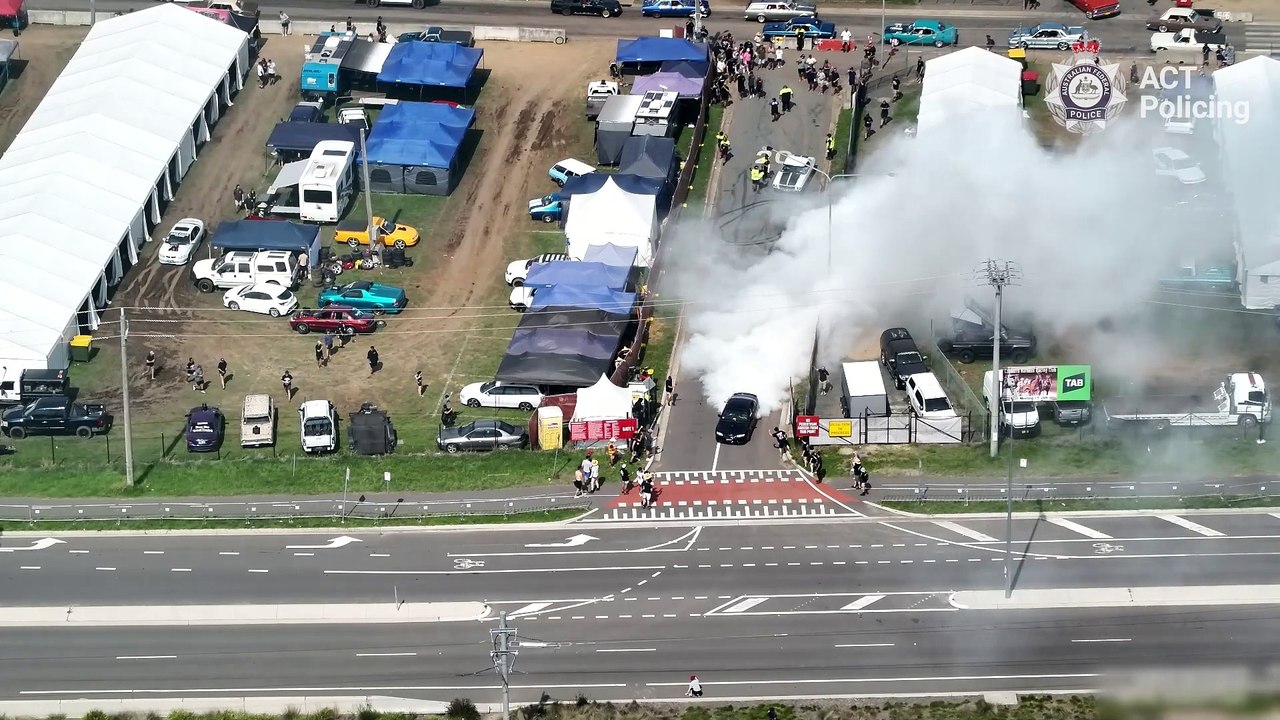 Police drone captures illegal burnout