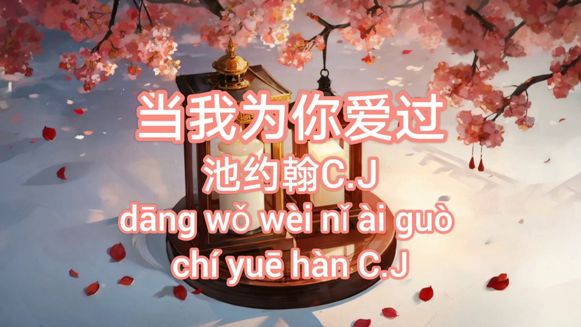 当我为你爱过 - 池约翰C.J 《动态歌词Lyrics/拼音歌词Pinyin Lyrics》