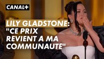 Lily Gladstone, meilleure actrice dans Killers of the flower moon - Golden Globes 2024 - CANAL 