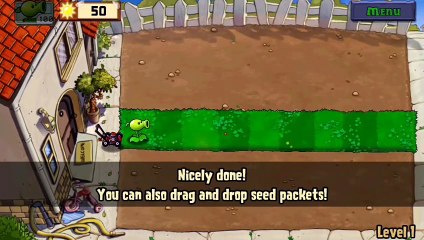 Plants vs zombie level 1. Menghalangi zombie masuk ke rumah