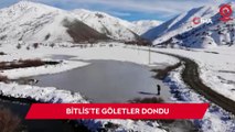 Bitlis'te hava sıcaklığı eksi 15 dereceye düştü, göletler dondu