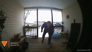 Man Falls But Didn't Spill The Coffee Caught On Ring Camera | Doorbell Camera Video