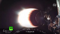 Moment SpaceX’s Falcon Heavy explodes in failed landing