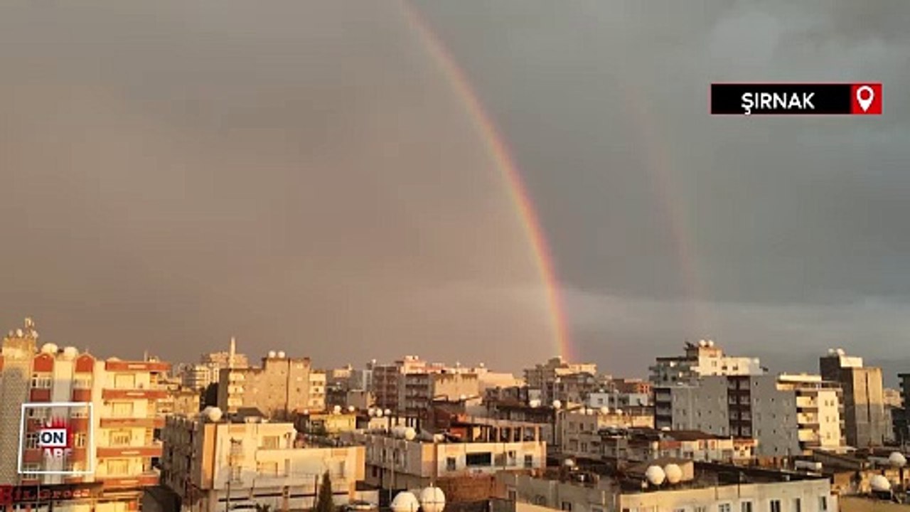 Şırnak'ta yağmur sonrası çift gökkuşağı
