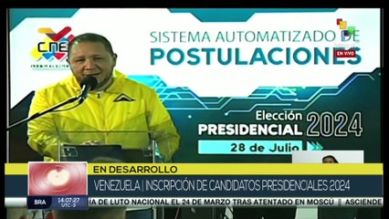 En Venezuela tercer día de postulación de candidatos presidenciales