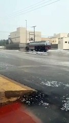 أمطار غزيرة على شقراء ومرات تحول الشوارع لأودية وبحيرات