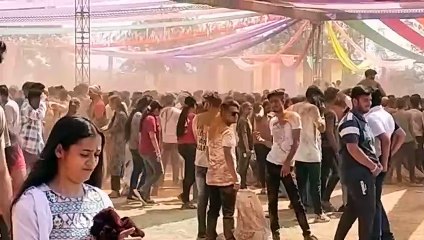 Girls played Holi with dance and DJ tunes.