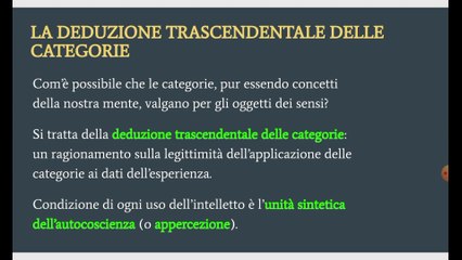 Kant - Analitica Trascendentale (riepilogo in classe)