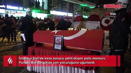 Kazada şehit düşen polis Furkan Bor son yolculuğuna uğurlandı