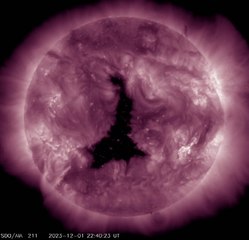 Amazing One-Week Time-Lapse Capturing A Gigantic Coronal Hole On Sun Via NASA's Solar Dynamic Observatory