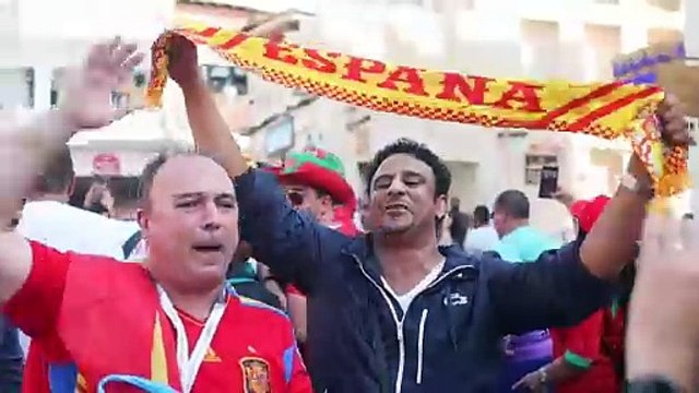Ambiente previo a los octavos de final del mundial entre Marruecos y España en Doha
