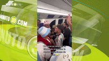 Hinchas argentinos le cantan a niño asustado en el metro de Qatar