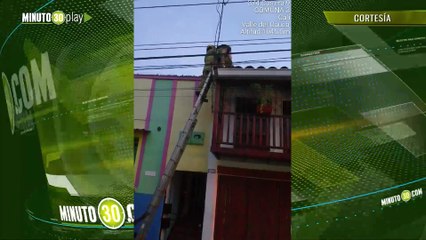 Muy travieso Perrito fue rescatado del techo de un segundo piso