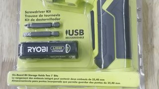 Unboxing the Ryobi USB Lithium Screwdriver Model #FVD50K & Battery Model #FVB02