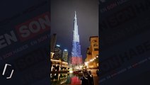 Burj Khalifa, Rus bayrağının renkleriyle aydınlatıldı