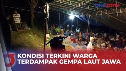 Warga Bawean Terdampak Gempa Mengungsi di Lapangan Gresik