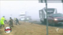 Imágenes del momento en que un camión se estrella con varios vehículos