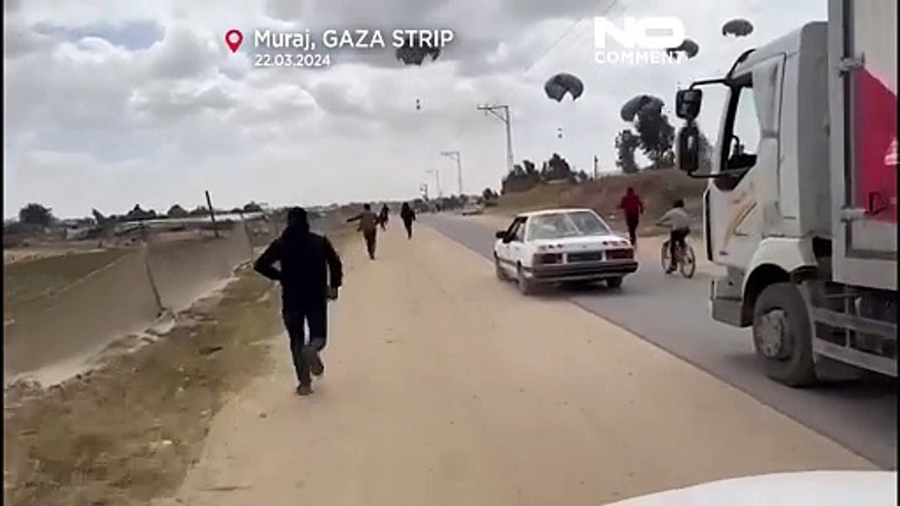 WATCH: Much-needed aid airdropped into Gaza