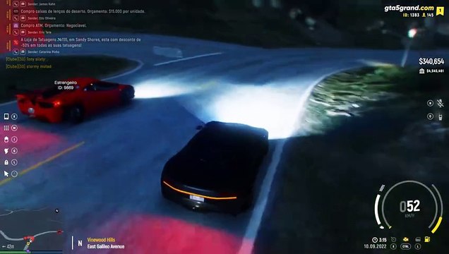GTA V - Grand RP PT - Ferrari tem acidente espetacular depois da Corrida de Rua 10 09 2022 - 0315