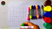 one two three 123 numbers 1to20 write trace and learn numbers  with colors kids song nursery rhymes