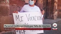 En Zacatecas el personal médico protesta frente al palacio de gobierno