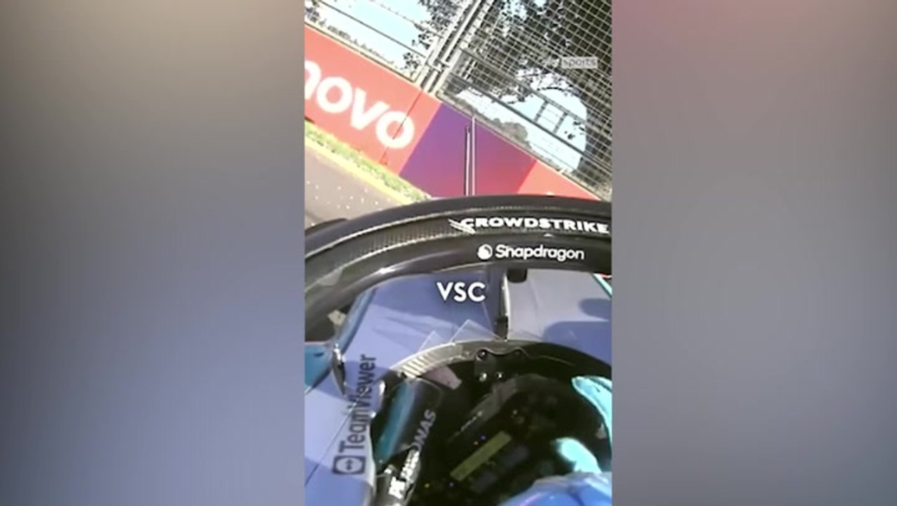 Moment George Russell pleads for red flag as huge crash leaves him stranded in middle of F1 track