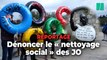JO de Paris 2024 : pour dénoncer un « nettoyage social », ces militants ont fait parler des statues emblématiques