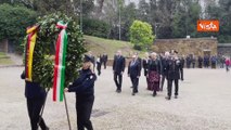 Sangiuliano, Lollobrigida e la ministra tedesca Roth rendono omaggio alle Fosse Ardeatine