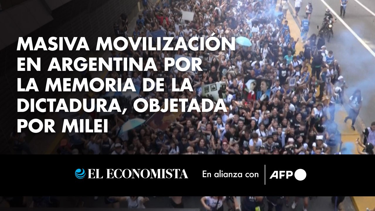 Masiva movilización en Argentina por la memoria de la dictadura, objetada por Milei