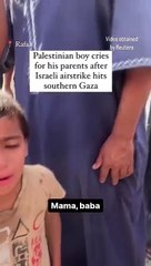 yt1s.com - Palestinian boy cries for parents after Israeli airstrike in Gaza shorts