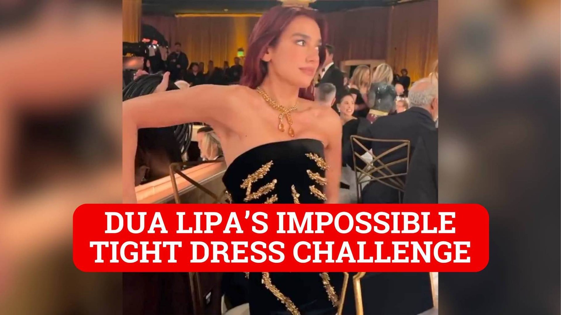 dua lipa dress golden globes Glitter Gold Sequin Mermaid Evening Prom Dress with Deep V-Neck & Side Split main image 1