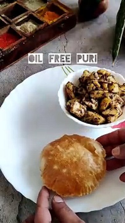 Zero Oil Puris can be made ! Now enjoy without any guilt. 1/2 calories of regular puri #shorts