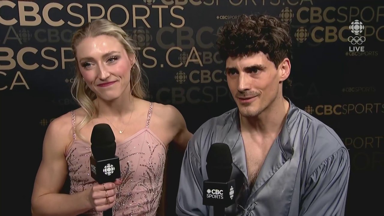 2024 Piper Gilles & Paul Poirier Worlds Post-FD Interview (1080p) - Canadian Television Coverage
