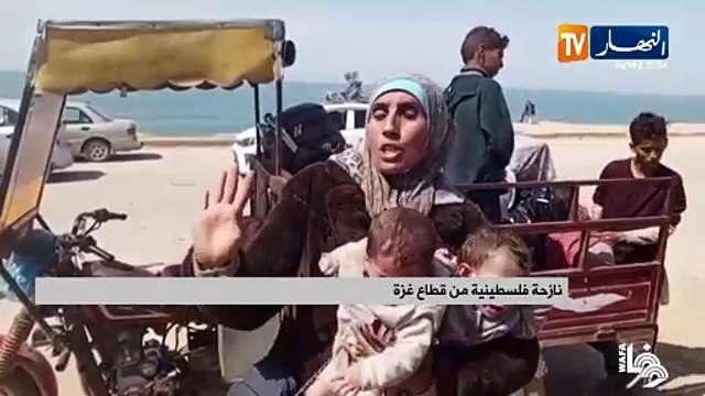 فلسطين الكيان الصهيوني يجبر الفلسطينين على النزوح جنوبا