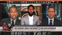 First Take reacts to Joe Lockhart saying it's time for an NFL team to sign Colin Kaepernick