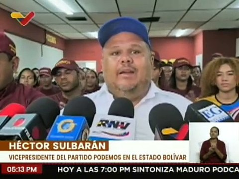 Bolívar | Integrantes del Partido Podemos ratifican su apoyo al Pdte. Nicolás Maduro