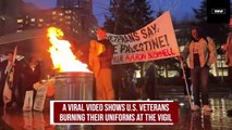 US Veterans Burn Uniforms At Vigil For Aaron Bushnell, Air Force Member Who Set Himself On Fire