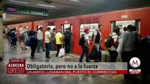 Uso obligatorio de cubrebocas en el metro de CdMx.